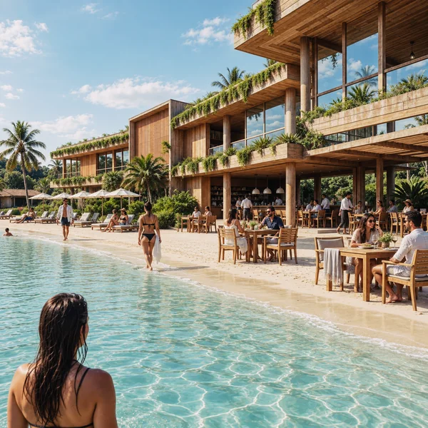 Restaurante à beira da piscina
